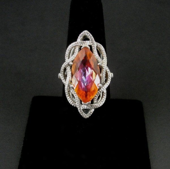 NICKY BUTLER 925 Sterling Silver Honey Quartz 5.9 Carat Marquise Size 7 Ring NWT - Picture 4 of 16